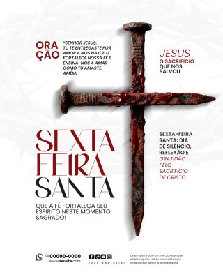 Sexta Feira Santa 03 de Abril Social Media PSD Editável