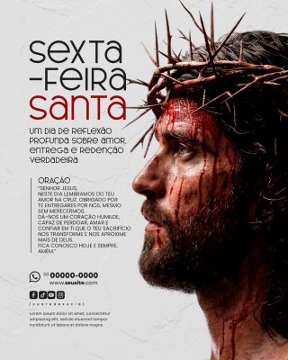 Sexta Feira Santa 03 de Abril Social Media PSD Editável