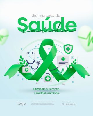 Saúde Dia Mundial da Saúde Ilustração 3D Preventiva PSD Editável
