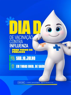 Dia D Vacinação Contra Influenza Sabado 10 Julho PSD Editável