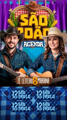 Story Flyer São João Agenda Musical com Zé Leiteiro e Mariana PSD Editável