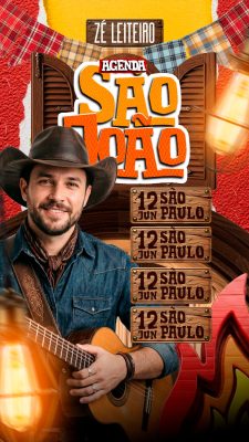 Story Flyer São João Zé Leiteiro Agenda Festiva Junina PSD Editável