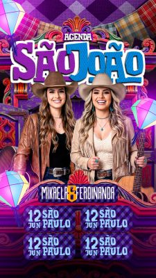 Story Flyer São João Mikela e Ferdinanda Agenda Festiva Junina PSD Editável