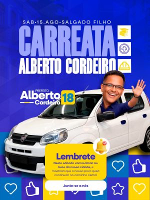 Carreata Alberto Cordeiro 18 Lembrança de Campanha Política PSD Editável