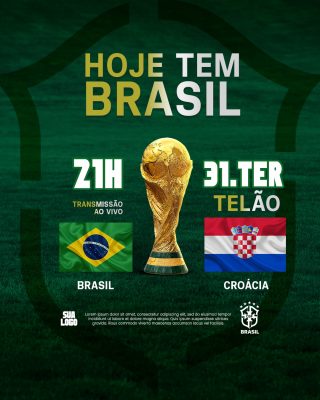Futebol Hoje Tem Brasil Transmissão Ao Vivo Telão PSD Editável
