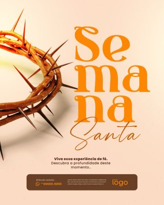 Semana Santa Viva Essa Experiência de Fé PSD Editável