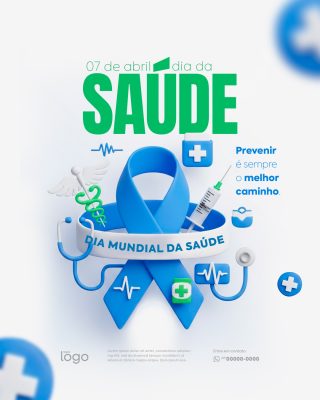 Saúde 07 de Abril Dia Mundial da Saúde Prevenir é o Melhor Caminho PSD Editável