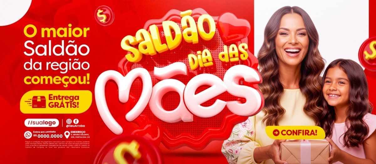 Saldão Dia das Mães O Maior Saldão da Região Banner PSD Editável