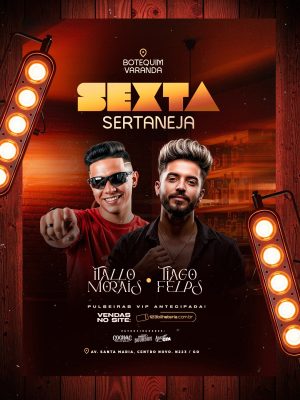 Flyer Próximos Shows Botequim Varanda Sexta Sertaneja PSD Editável