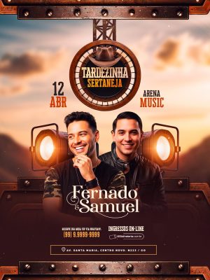 Flyer Próximos Shows Tardezinha Sertaneja PSD Editável
