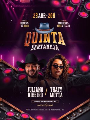 Flyer Próximos Shows Festa Quinta Sertaneja PSD Editável