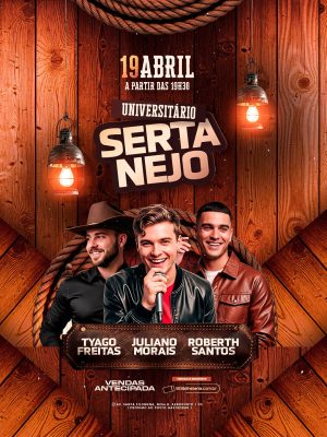 Flyer Próximos Shows Universitário Sertanejo PSD Editável
