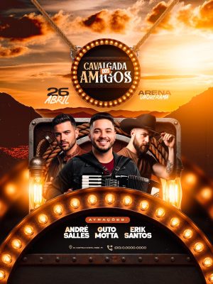Flyer Próximos Shows Cavalgada dos Amigos PSD Editável