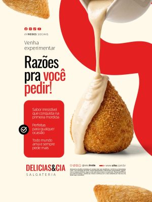 Salgateria Razões Pra Você Pedir Venha Experimenta PSD Editável