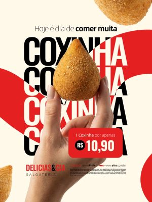 Salgateria Hoje é Dia de Comer Muita Coxinha PSD Editável