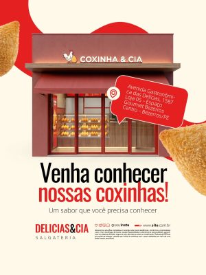 Salgateria Venha Conhecer Nossas Coxinhas PSD Editável
