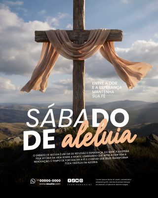 Sábado de Aleluia Quaresma Semana Santa Social Media PSD Editável