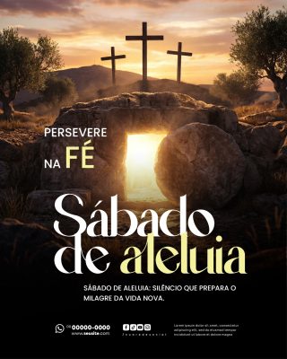 Sábado de Aleluia Quaresma Semana Santa Social Media PSD Editável