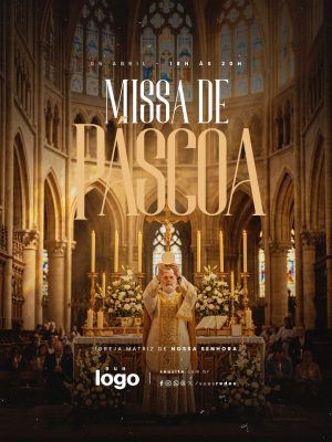 Páscoa Missa de Páscoa 05 de Abril Igreja Matriz PSD Editável