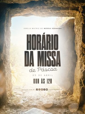 Horário da Missa de Páscoa 05 de Abril PSD Editável