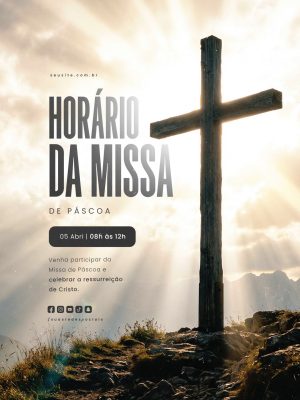 Horário da Missa de Páscoa 05 de Abril Venha Participar PSD Editável