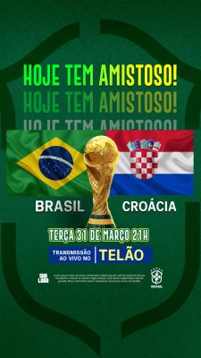 Amistoso Brasil Croácia Futebol Transmissão Telão PSD Editável