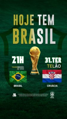 Brasil Copa do Mundo Hoje Tem Jogo Futebol PSD Editável