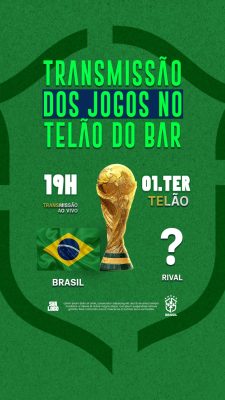 Transmissão Jogos Futebol no Telão do Bar Brasil PSD Editável