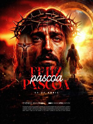 Feliz Páscoa 05 de Abril PSD Editável
