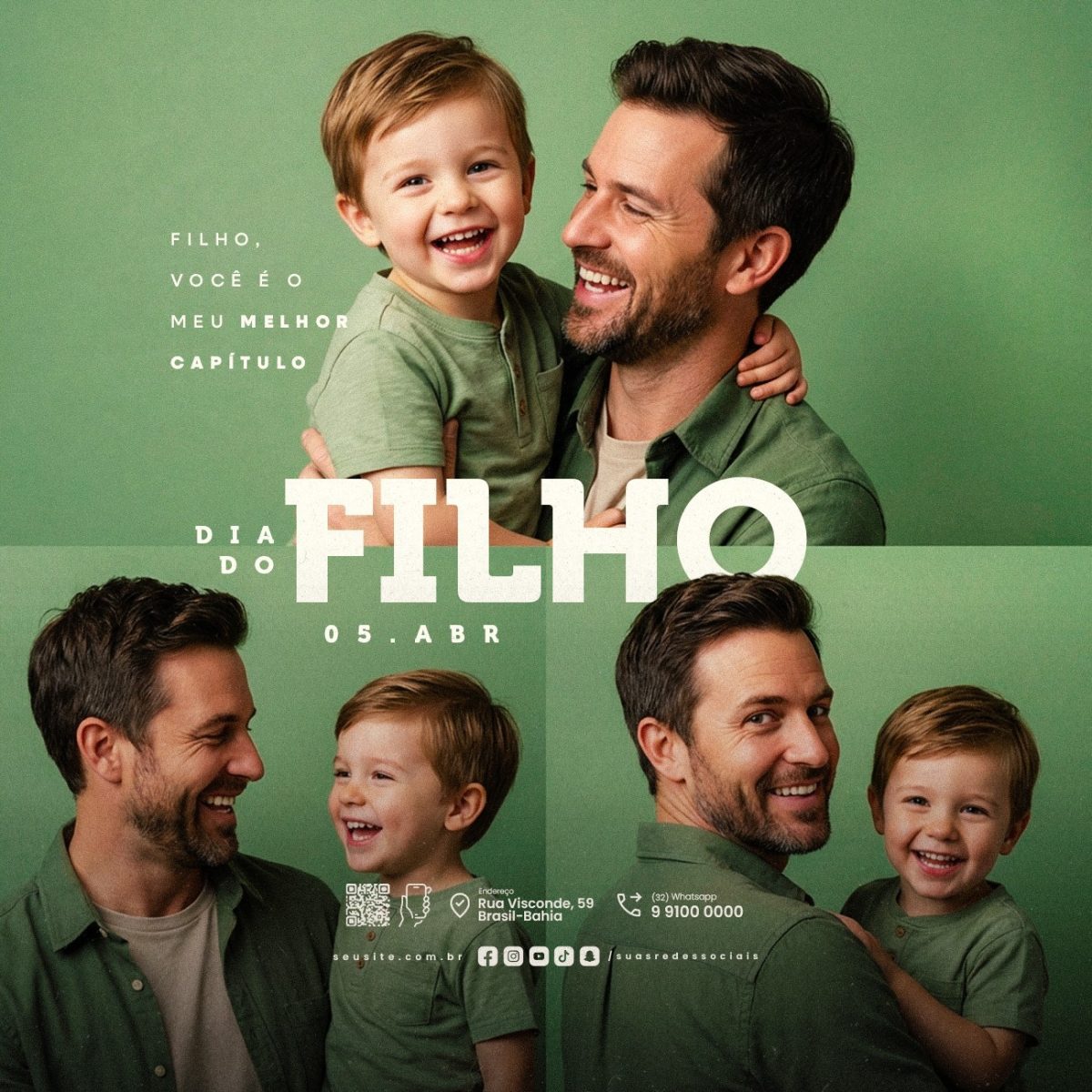 Dia do Filho 05 de Abril Você é o Meu Melhor Capítulo PSD Editável