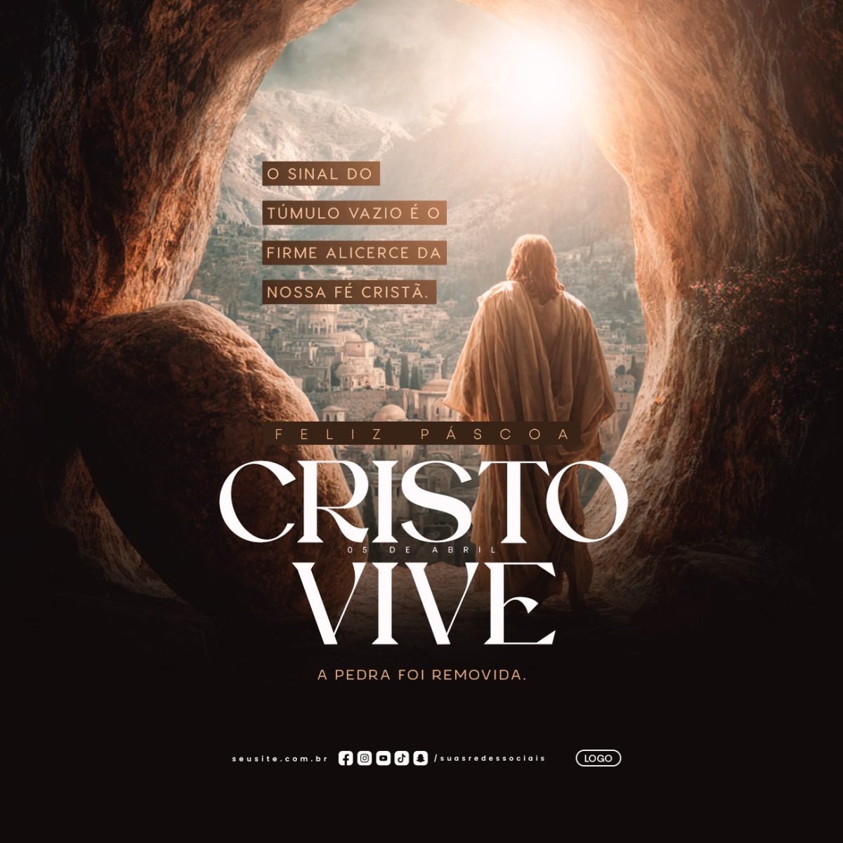 Feliz Páscoa 05 de Abril PSD Editável