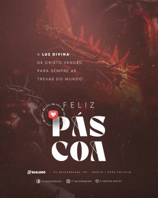 Feliz Páscoa 05 de Abril a Luz Divina PSD Editável