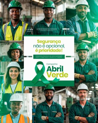 Abril Verde Segurança Não É Opcional É Prioridade Post PSD Editável