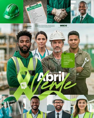 Abril Verde Campanha Nacional de Segurança do Trabalho PSD Editável