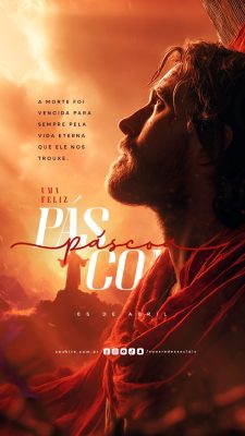 Story Uma Feliz Páscoa 05 de Abril PSD Editável