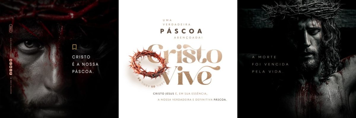 Carrossel Páscoa 05 de Abril Cristo Vive PSD Editável