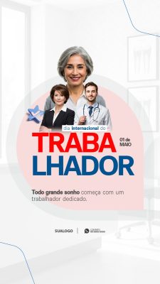 Trabalhador 01 de Maio Dia Internacional do Trabalhador Dedicado PSD Editável
