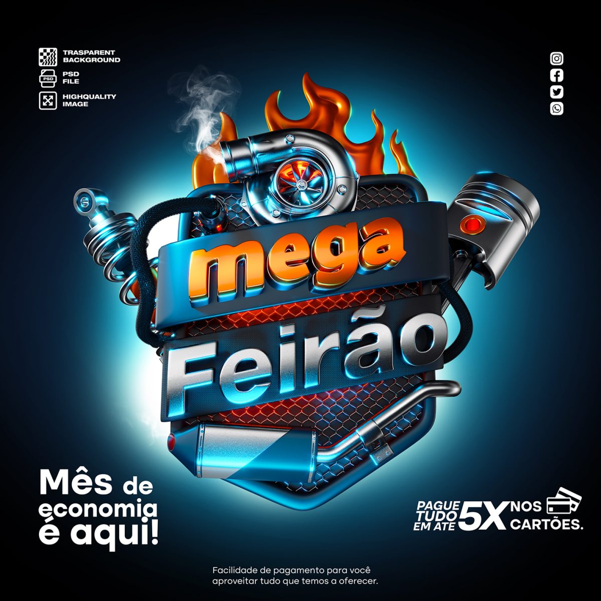 Feirão Mega Mês de Economia é Aqui PSD Editável