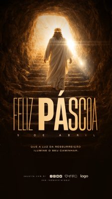 Páscoa Luz da Ressurreição Jesus Cristo Template Celebração PSD Editável