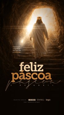 Páscoa Feliz Páscoa Celebrando o Sacrifício de 5 de Abril PSD Editável
