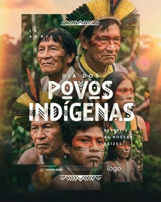 Dia dos Povos Indígenas - Dia do índio - 19 de Abril - PSD Editável