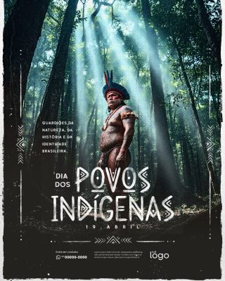 Dia dos Povos Indígenas - Dia do índio - 19 de Abril - PSD Editável