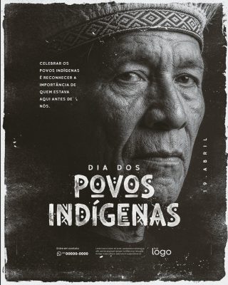 Dia dos Povos Indígenas - Dia do índio - PSD Editável