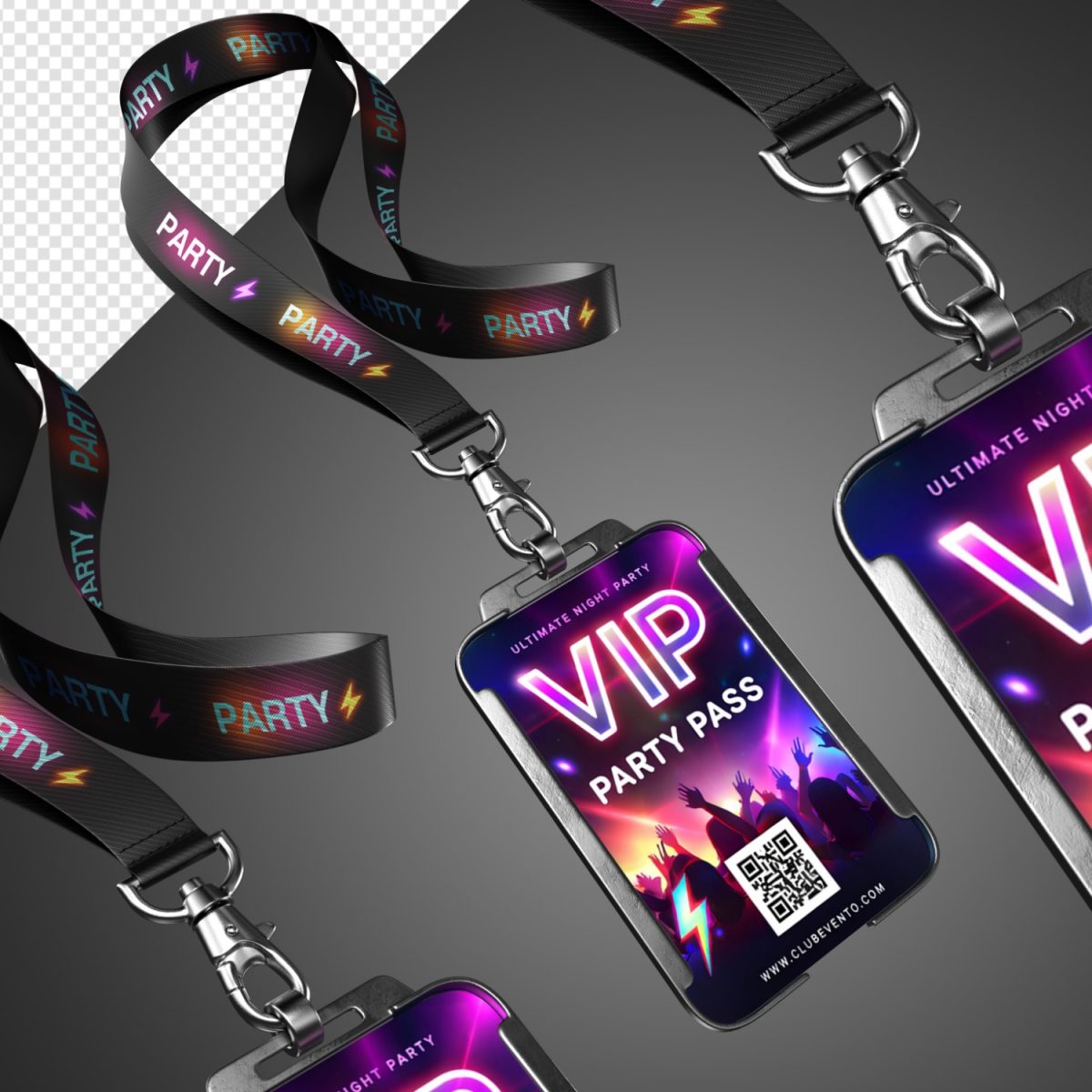 Night Party Crachá VIP Party Pass Passe Festa Balada PSD Editável