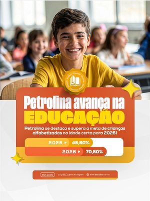 Avanço na Educação Petrolina Avança Em Alfabetização PSD Editável