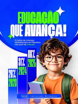 Avanço na Educação Petrolina Educação Que Avança Em Alfabetização PSD Editável