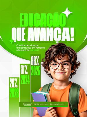 Educação Que Avança Índice de Crianças Alfabetizadas PSD Editável