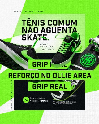 Loja Esportiva Tênis Comum Não Aguenta Skate PSD Editável