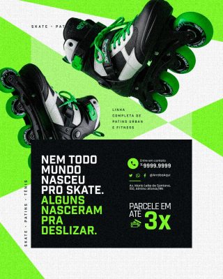 Loja Esportiva Nem Todo Mundo Nasceu Pro Skate PSD Editável