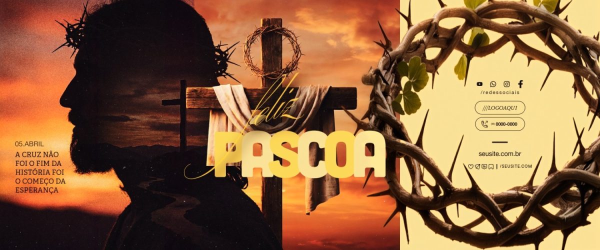 Carrossel Feliz Páscoa A Cruz Não Foi o Fim da História PSD Editável